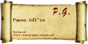Papos Géza névjegykártya