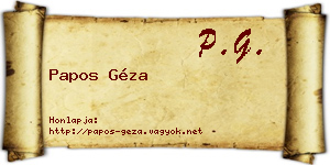 Papos Géza névjegykártya