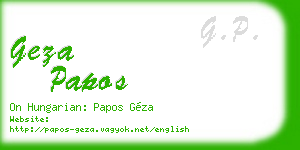 geza papos business card