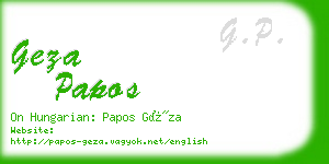 geza papos business card